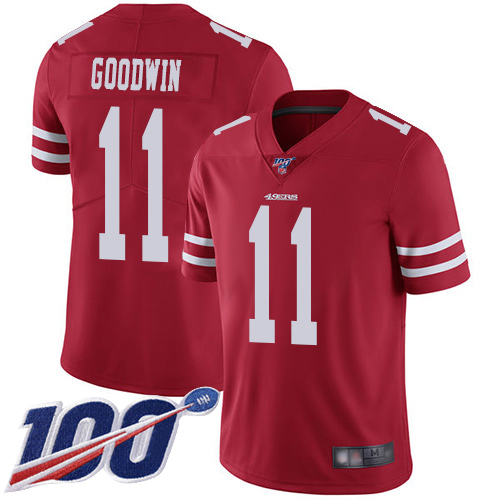 San Francisco 49ers Limited Red Men #11 Marquise Goodwin Home NFL Jersey 100th Season Vapor Untouchable->women nfl jersey->Women Jersey